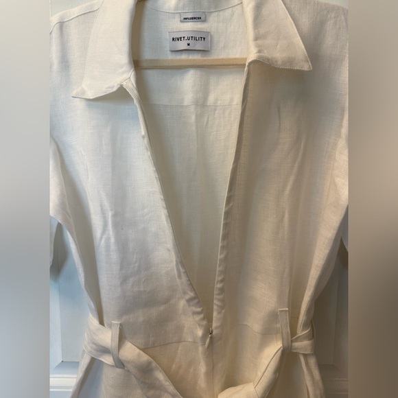 Rivet Utility NWOT Influencer White Belted Jumpsuit - Picture 12 of 12